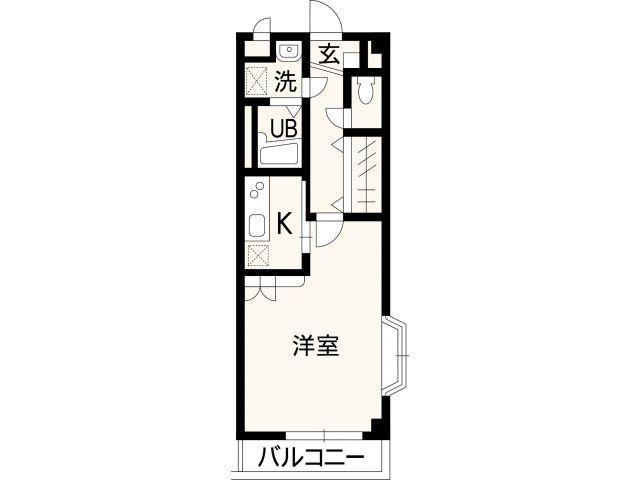 タサキヒルズC(1K/2階)の間取り写真