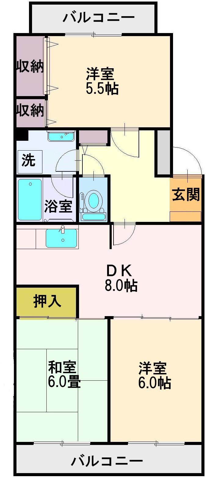 プリムローズ(3DK/3階)の間取り写真