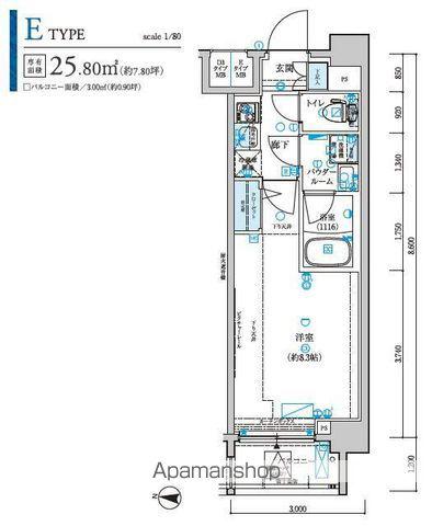 メインステージ森下駅前(1K/5階)の間取り写真