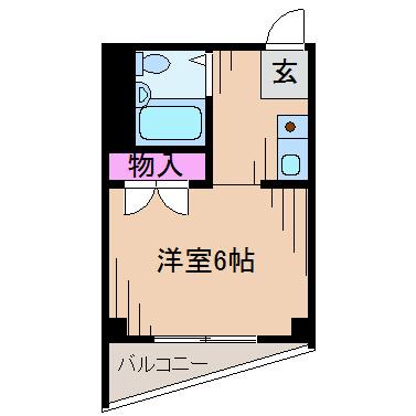 中里マンションII(1K/3階)の間取り写真