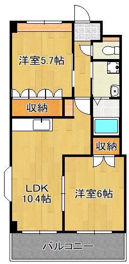 フォレストコージャック(2LDK/2階)の間取り写真