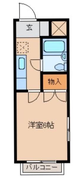 姉崎グリーンハイツII(1K/1階)の間取り写真