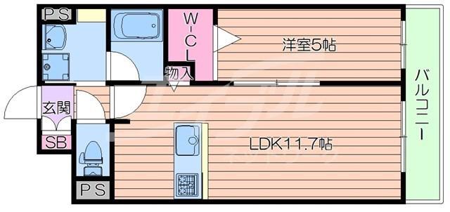 グランディールブライトII(1LDK/1階)の間取り写真