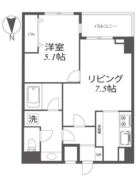 YS COURT33(1LDK/4階)の間取り写真