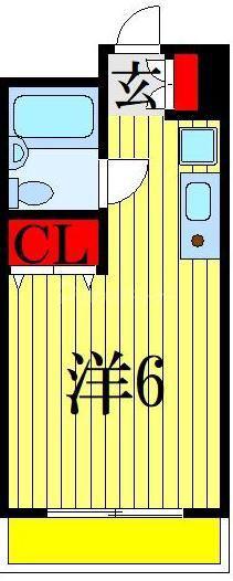 ドミール西船橋(ワンルーム/3階)の間取り写真
