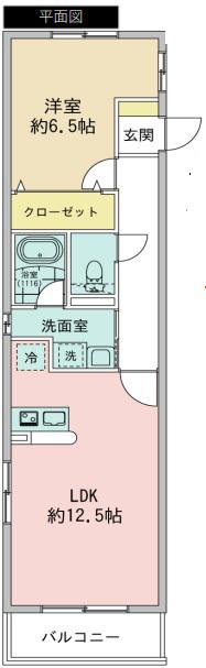 スプリングヴィラ(1LDK/4階)の間取り写真