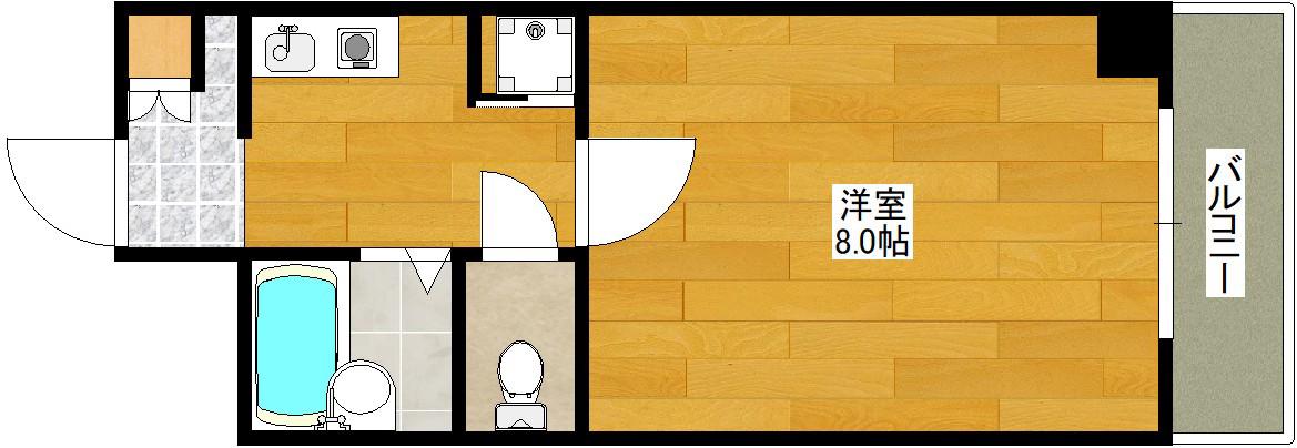 ハイムタケダT8(1K/5階)の間取り写真