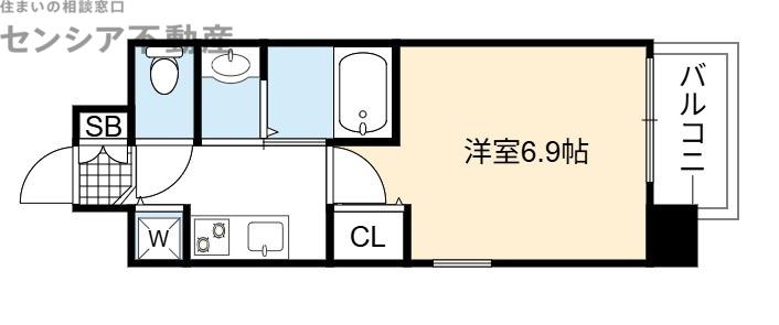 LIVE CASA 城東野江(1K/6階)の間取り写真