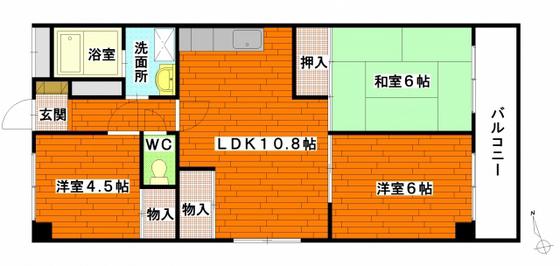 ドマーニタセイ(3LDK/6階)の間取り写真