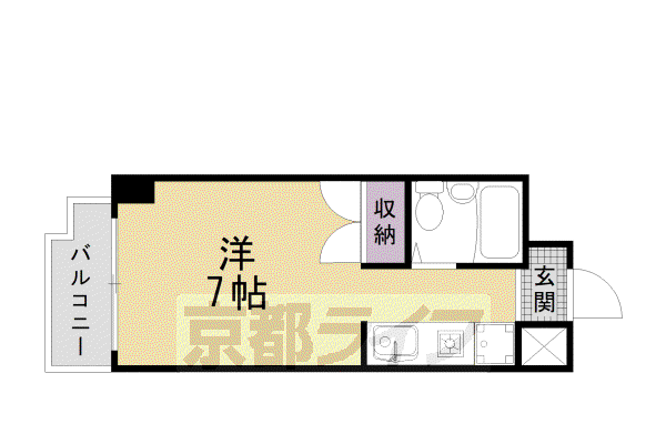 リバティハウス京都(1K/2階)の間取り写真