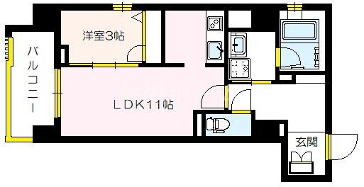 セリーニ オルニス(1LDK/7階)の間取り写真