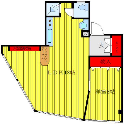 マルエビル(1LDK/4階)の間取り写真