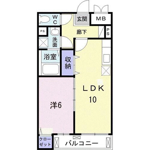 サン・ブローテ(1LDK/1階)の間取り写真