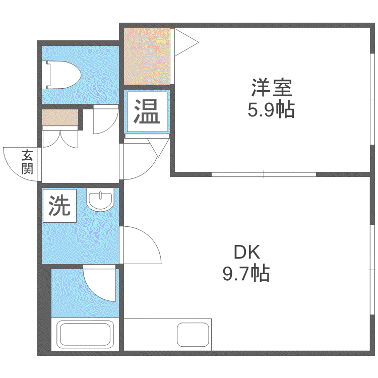 BLUME(1LDK/2階)の間取り写真