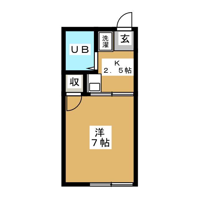 ホトコーポ2(1K/1階)の間取り写真