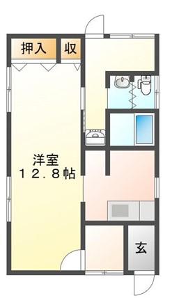ヴィラ北平野I(1K/1階)の間取り写真