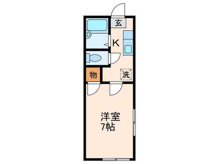 ロイヤルシティ浅川台Ⅰ(1K/1階)の間取り写真
