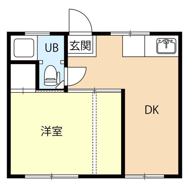 久栄コーポA(1DK/1階)の間取り写真