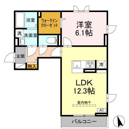 キャトル・セゾン(1LDK/3階)の間取り写真