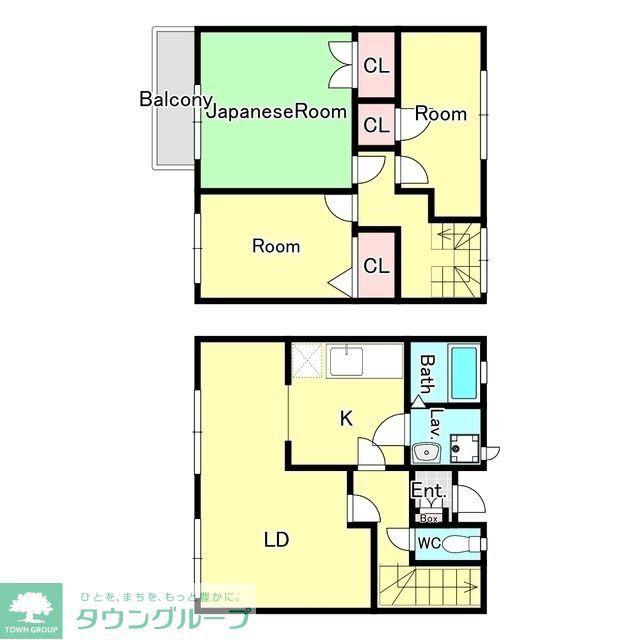 フレグランス玉川学園A・B(3LDK/1階)の間取り写真