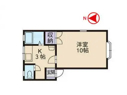 マーセル・ラメール(1K/1階)の間取り写真