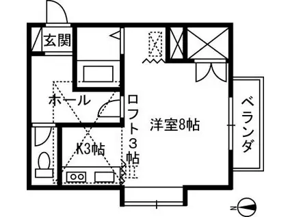 代栄パレスNO.12(1K/1階)の間取り写真