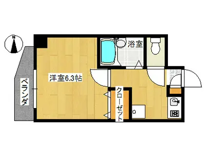 グレースパーク元住吉(1K/3階)の間取り写真