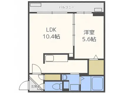 CREA琴似(1LDK/3階)の間取り写真