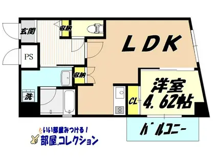 PIAGET(1LDK/9階)の間取り写真