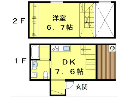 アートテラス中倉(1DK/1階)の間取り写真