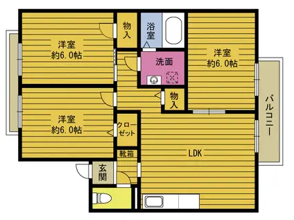 セジュールルーチェ(3LDK/1階)の間取り写真