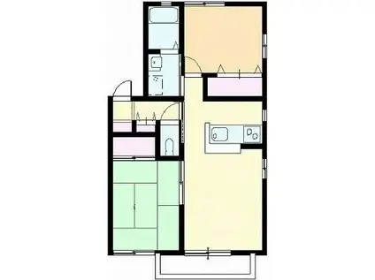 アパルタメント春秋(2LDK/2階)の間取り写真