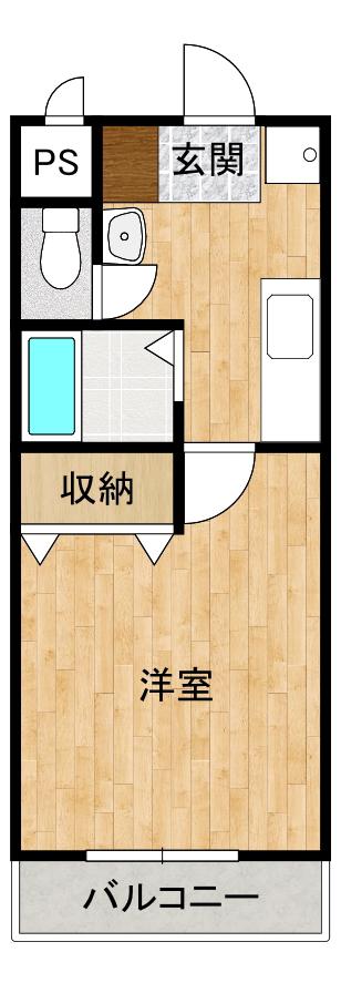 ハイネス郡家(1K/2階)の間取り写真