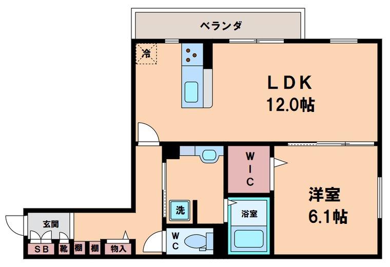 モメント ブリーシュフル(1LDK/2階)の間取り写真