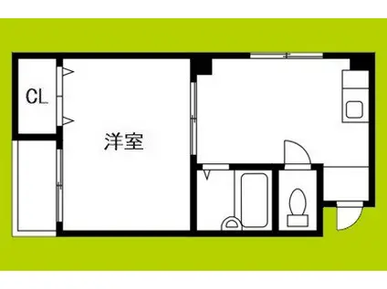 ヴィラ盛都2(1DK/3階)の間取り写真