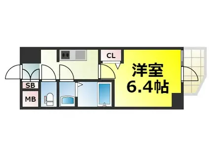 アドバンス大阪カーサ(1K/9階)の間取り写真