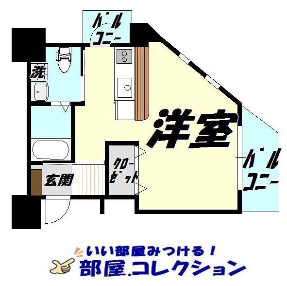 旦過タカヤコーポレーションビル(ワンルーム/5階)の間取り写真