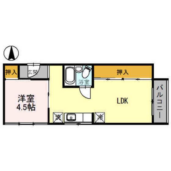 J-HOUSE駅南(1LDK/4階)の間取り写真