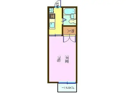 セレーネハイム第28(1K/1階)の間取り写真