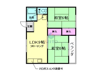 前沢マンション(2LDK/2階)の間取り写真