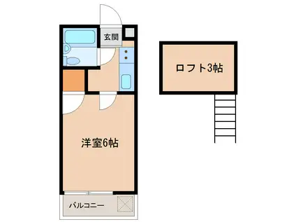 Y・FLATIII(1K/2階)の間取り写真