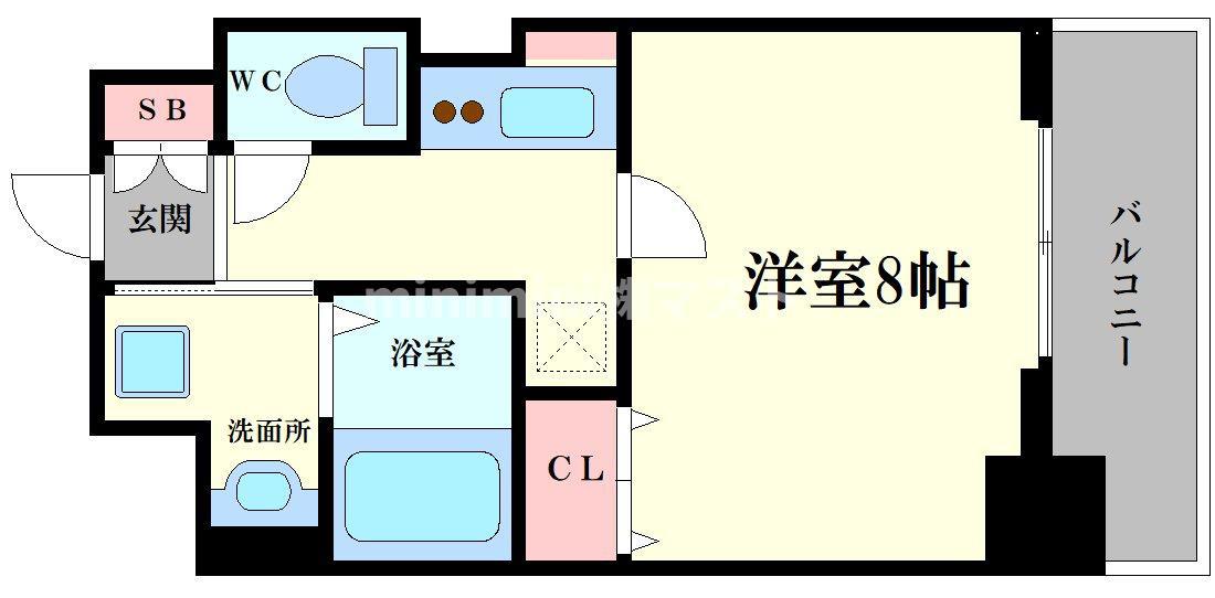 G-Iレジデンス(1K/3階)の間取り写真