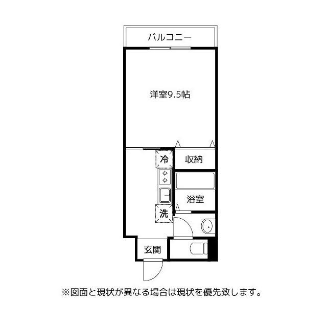 グリーンヒルズ2号館(1K/1階)の間取り写真