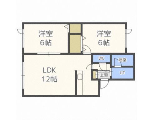 パークアベニュー もみじ台(2LDK/3階)の間取り写真