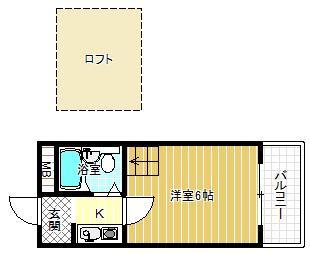 フォンタル西板持(1K/3階)の間取り写真