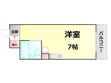 ティーホームズ伊川館(ワンルーム/1階)の間取り写真
