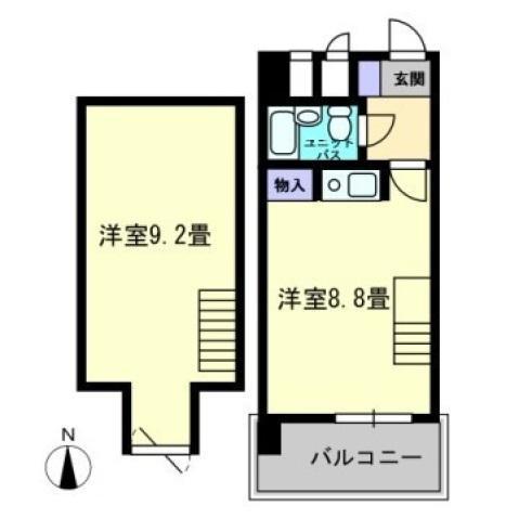 AMS4観光町(1K/9階)の間取り写真