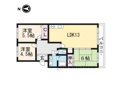 ヴィラピーシス(3LDK/1階)の間取り写真