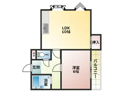 グレイスフルコーポイチカワII(1LDK/2階)の間取り写真
