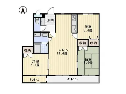 グランレーヴ(3LDK/1階)の間取り写真